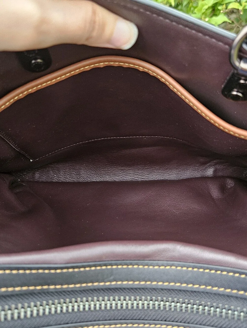 Coach Rogue 30 Tea Rose C8520 Black Multi Colorblock Leather Satchel